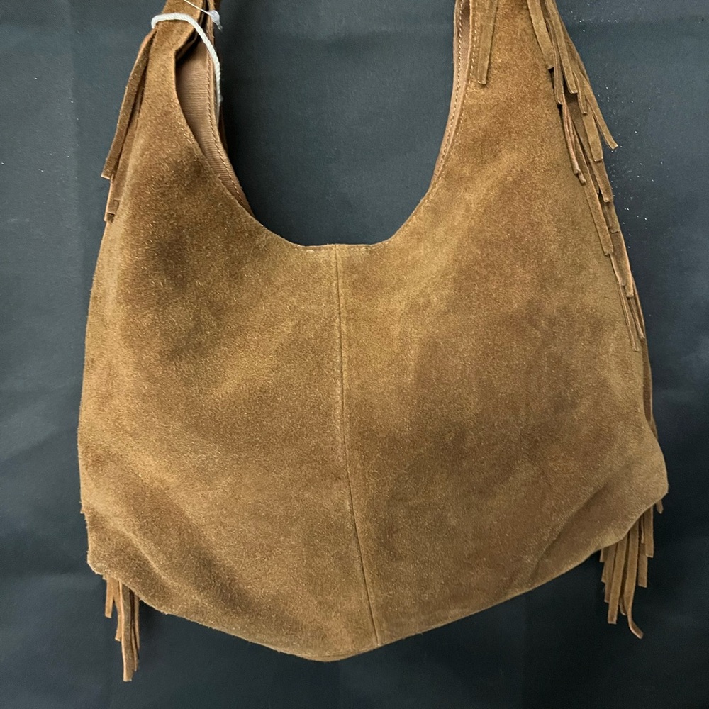 Haute Hippie Brown Suede Fringe Hobo Bag NWT - Picture 12 of 15
